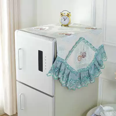 European single-door refrigerator dust cover microwave oven cover fabric lace storage bag type up and down refrigerator cover towel