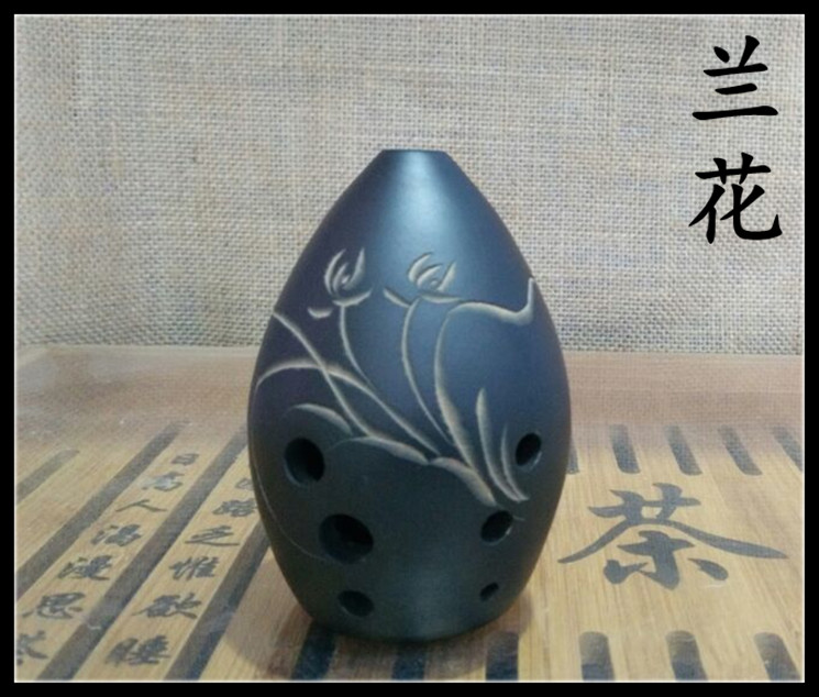 Gốm đen 埙 quốc gia tám lỗ người mới bắt đầu hút thuốc chơi nhạc cụ hình quả lê 陨 gửi kiêm và túi vải cung cấp đặc biệt đàn cổ tranh
