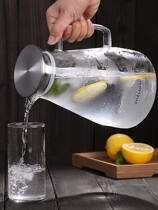 Heat-resistant large hot water household teapot large capacity 3000 large thick glass simple portable drink tea bubble