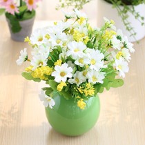 Flowers and green plants indoor small potted small ornaments placed in the living room dried flowers small bonsai decoration simulation bonsai plastic flowers