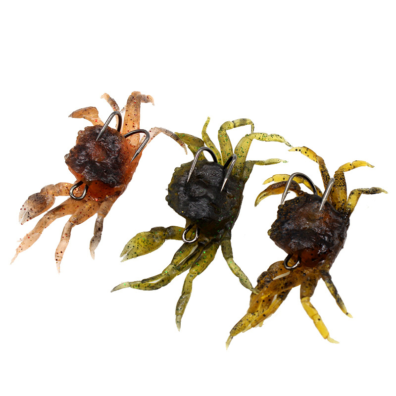 Lua Soft Bait 3D simulation with hook fake crab 10cm30g fishing bait dragon gall hook imitation bait