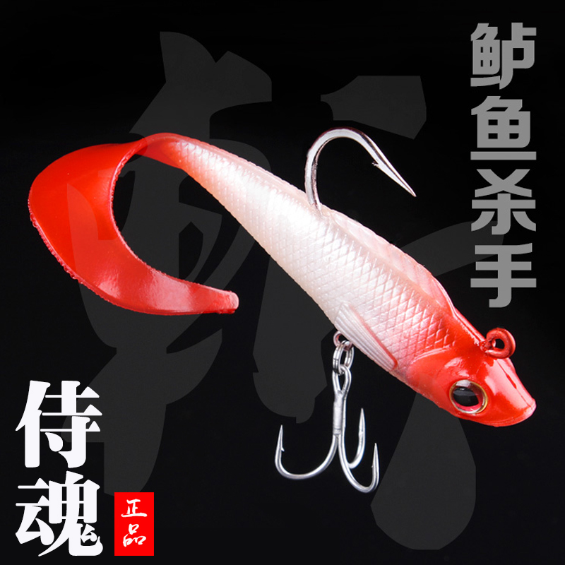 Luya Soft Bait curly wrapped lead soft fish luminous fake bait far into the sea, freshwater fishing, bass, squat mouth killing hot sale
