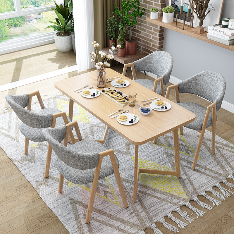 Minimalist modern guests in talks with table and chairs combined reception table shop café milk tea shop meeting Rectangular Table