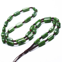 Natural and field jade hanging rope Beyjade seed material original stone bead chain hand chucked rope jade pendant necklace wool clothes chain male and female