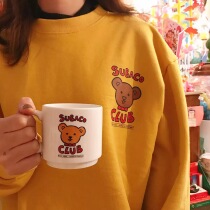 Korea ins same subaco bear mug cartoon cute ceramic cup Milk Cup Breakfast Cup