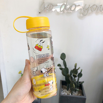 Cartoon Snoopy water cup plastic hand Cup ins simple students portable anti-fall space Cup childrens water Cup