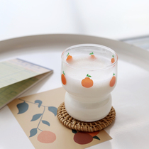 ins Net red orange glass water cup milk cup juice cup fruit juice cup hipster Cup heat resistant high temperature