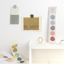 ins cute expression flower pattern hand account sticker mobile phone computer decoration sticker Morandi irregular round sticker