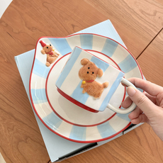 Кружка endless stars韩式ins风可爱小狗马克杯早餐盘一人食套装生日礼物