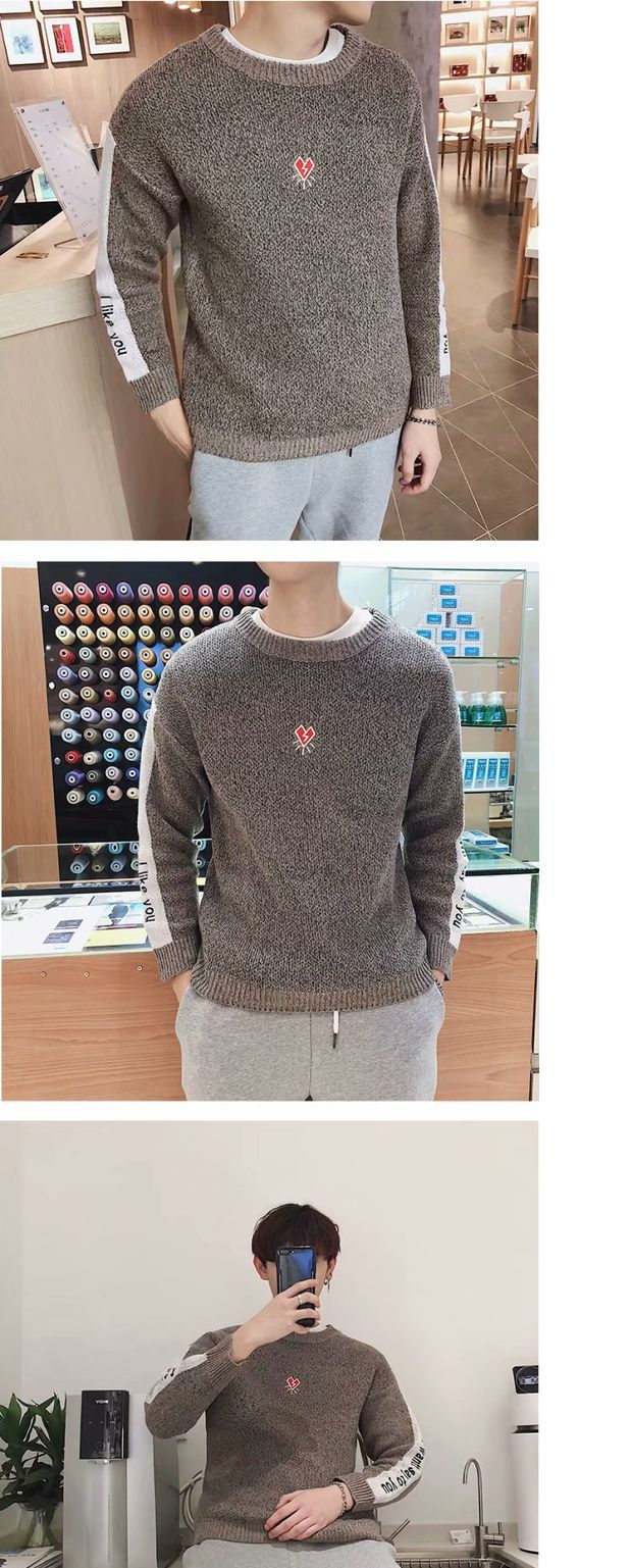Thương hiệu Tide Nhật Bản Áo len nam và nữ Cặp đôi Little Red Heart Love Heart Sweater Pure Wool Sweater Jacket dài tay đồ đôi đẹp cho nam nữ
