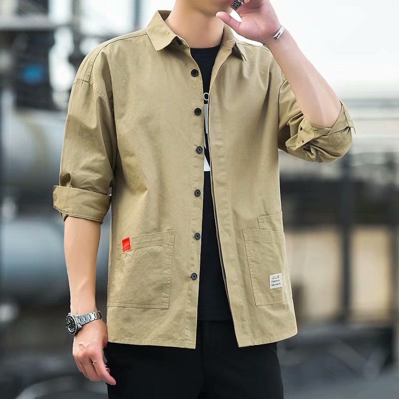 Mall Closure Outdoor Long-Sleeved Shirt Men's Spring and Summer Workwear Jacket Casual Versatile Men's Top Trendy Shirt