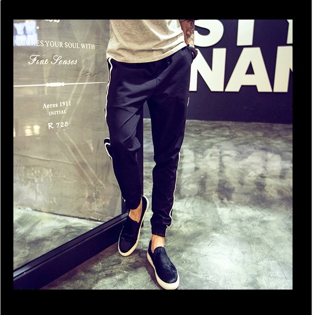 Hàn Quốc lưới đỏ ulzzang giản dị quần chín điểm qzl Quan Zhilong với mùa hè nam sinh lỏng lẻo cỡ lớn quần đùi