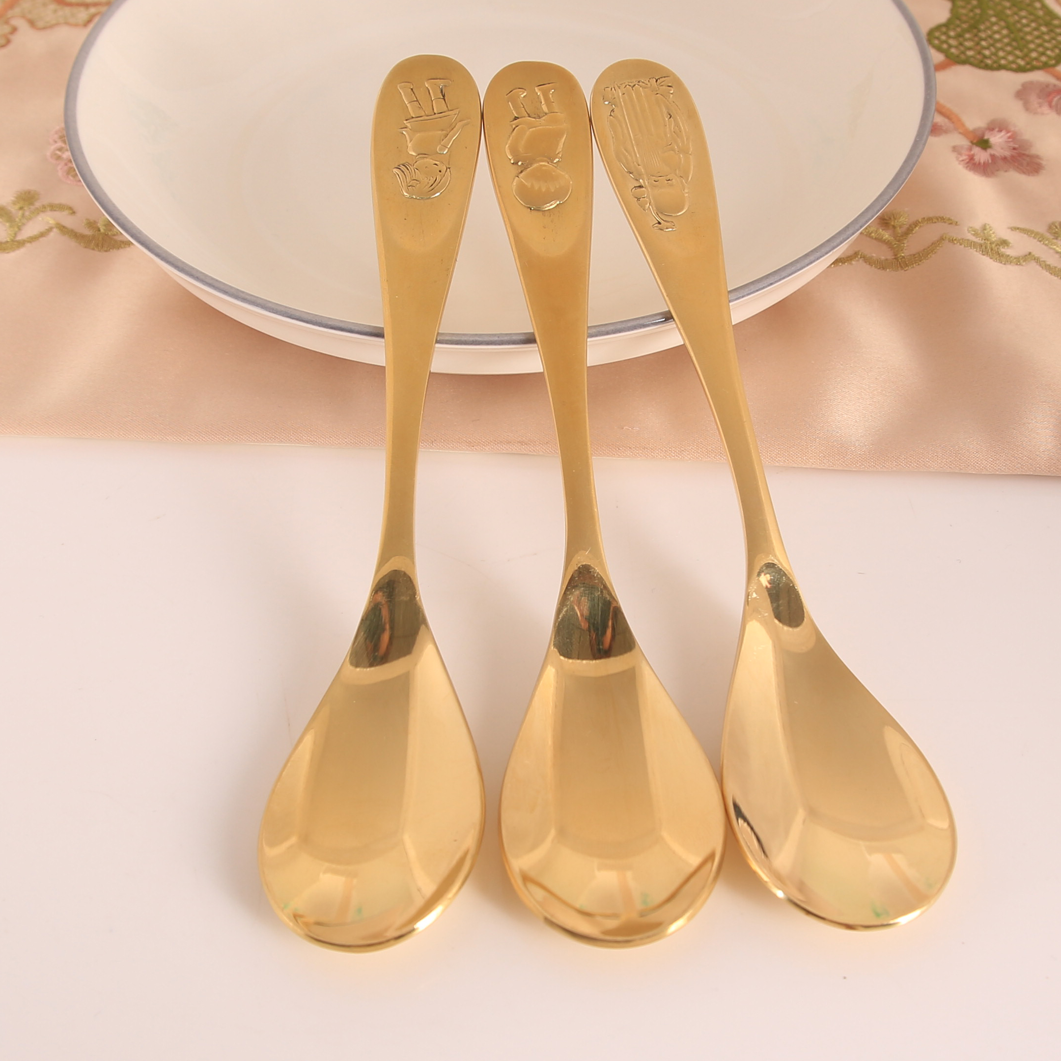Pure brass Little Princess Spoon Copper Spoon Home with cute Korean tablespoon