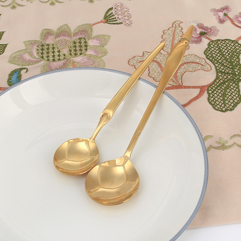Brass spoon Home tablespoon pure handmade coffee spoon long handle thickened pure copper solid cutlery sweet spoon tablespoon
