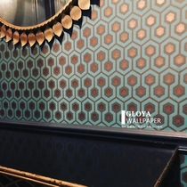 Spot British imported wallpaper simple light luxury simple beauty hexagonal geometric pattern simple background wall paper