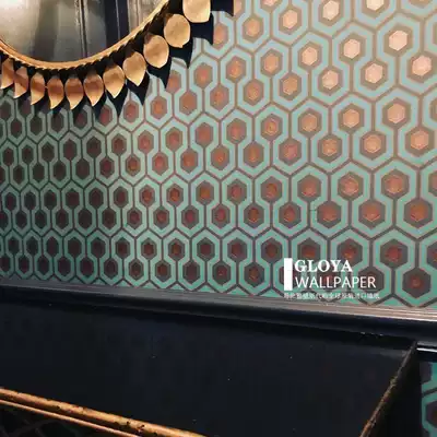 Spot UK imported wallpaper simple light luxury simple beauty hexagonal geometric pattern minimalist background wall wallpaper