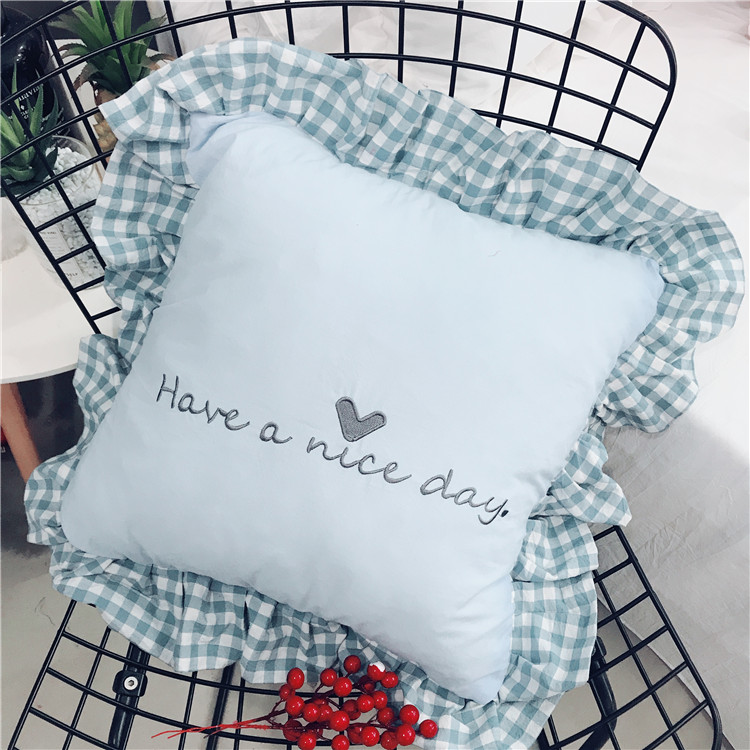Dễ thương để bùng nổ! Cô gái flounced bông bông rửa tim đệm sofa gối xe thắt lưng gối di động - Trở lại đệm / Bolsters gối tựa lưng sofa gỗ