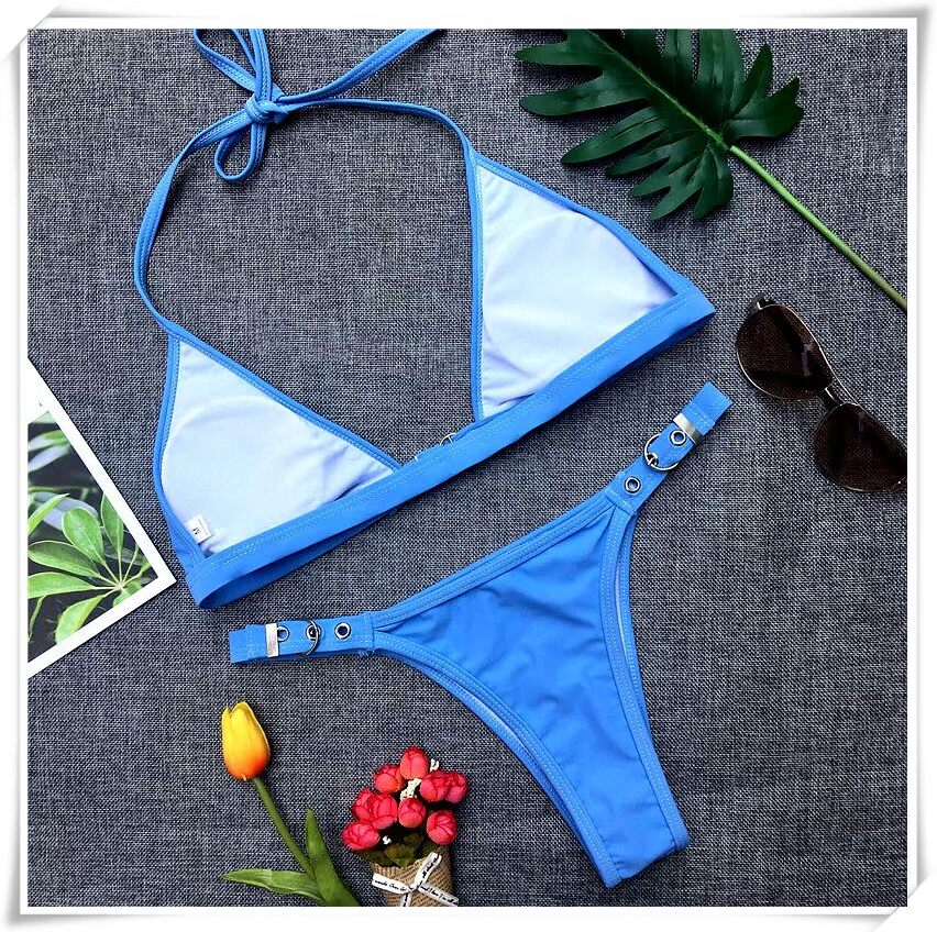 Tốc độ 4 màu bán mẫu Amazon nổ ngực điều chỉnh khóa vàng khóa bikini nữ chia áo tắm bikini đồ bơi tay dài nữ