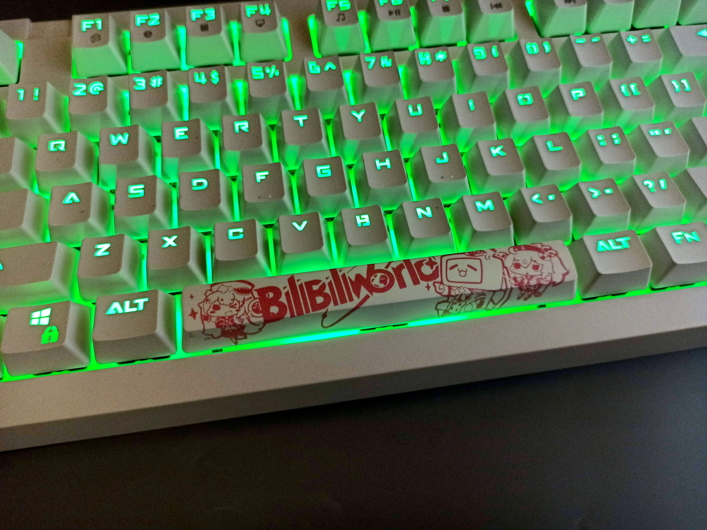 Five Sides Dye Sublimation Mechanical Keyboard Spacebar Cap PBT Material 6 25U OEM Height Spacebar Cap