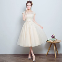 Длинный, цвета шампанского, средней длины, короткий рукав