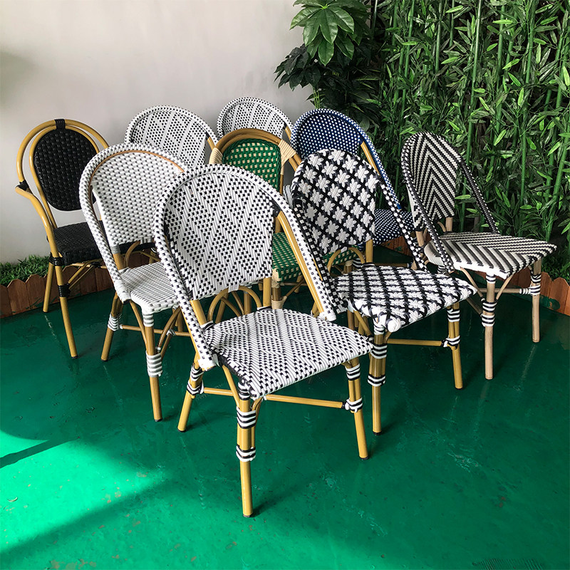 Handmade choreography Rattan Chairs Outdoor Courtyard Casual Chairs Bar Imitation Bamboo rattan chairs Dining Room External Pendulum style dining chair
