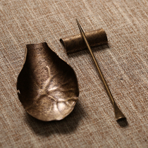 Gov Tea Road Accessories Tea Needle Tea Spoon Bounty Tea Box Tea Lotus Tea Shovel Retro High-end Pure Brass Brass Tea For Three Sets