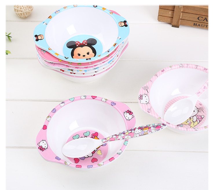 Melamine món ăn dễ thương KT mèo trẻ em bộ đồ ăn bằng nhựa đĩa tròn món ăn nhẹ Nhật Bản đĩa nhỏ - Đồ ăn tối đĩa tròn