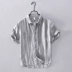 Mùa hè phong cách Trung Quốc retro áo sơ mi vải lanh xếp li nam tay áo ngắn lỏng giản dị thanh niên cotton áo sơ mi vải lanh - Áo Áo