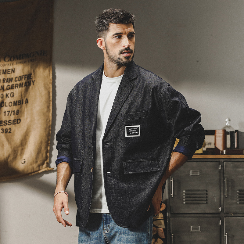 Jay Reynolds American Heavy Pound Color Tannen Jeans Suit Jacket Men's Spring Autumn Style Retro Casual Jacket Man-Taobao