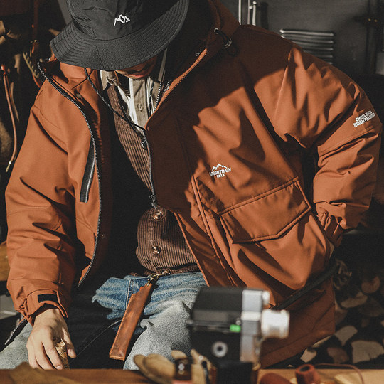 90 white duck down mountain series outdoor commuting American retro workwear down jacket men's winter hooded men's autumn and winter jacket