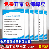 Warehouse management rules and regulations factory workshop production safety management regulations zhi du pai Wall depending on qi ye biao yu fire safety fire electricity procedures warning signs customized customized