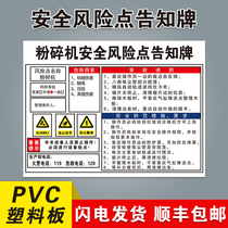 Muller Safety Risk Point Informed Sign Hazard Source Distribution Room Workshop Air Pressure Injection forklift Punch Milling Drilling Machine Machinery Harm Warehouse Wagon Post Warning Signs Limited Space Mark