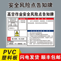 Aerial Work Safety Risk Point Informed Sign Hazard Source Distribution Room Workshop Air Pressure Injection forklift Punch Milling Drilling Machine Mechanical Injury Warehouse Wagon Post Warning Signs Limited Space Mark