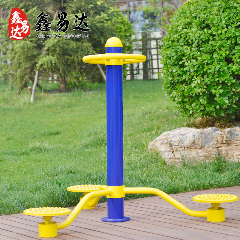 Outdoor fitness equipment Outdoor community Park Square New rural sports path Three-position twister three-person waist device