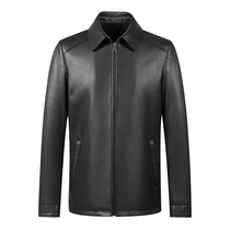 Sheeni Light Lavish Genuine Leather Leather Clothing Male Natural Shrink-Collar Short Leather Jacket Upscale Middle-aged Business Casual Jacket