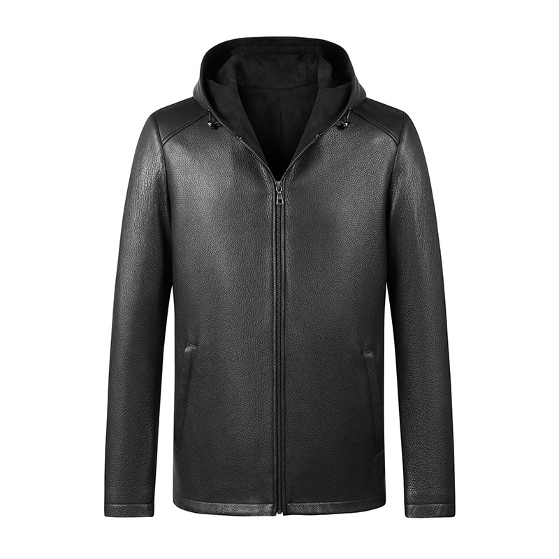 Shepherd Light Lavish Genuine Leather Leather Clothing Male Natural Minitattoo Tandem Hat Short Locomotive Leather Jacket Upscale Men's Clothing Casual Jacket