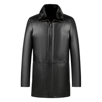 Shepherd New Zealand deer fur coat imported water minke liner medium long dark door flap fur integrated male dermis fur