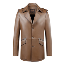 Shepherd New Zealand imported deer leather clothing male light lavish suit collar button jacket upscale genuine leather business mens clothing jacket