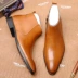 Mùa thu mới giày da mắt cá chân xu hướng nam tay áo ngắn tay áo da Anh nhọn dây kéo giày cao - Giày ống giày nam lacoste Giày ống