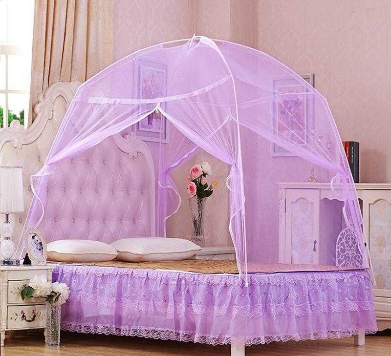 New product double door 1 5m 1 8m bed double home yurt mosquito net encryption thickening bracket 1 2 bed double door