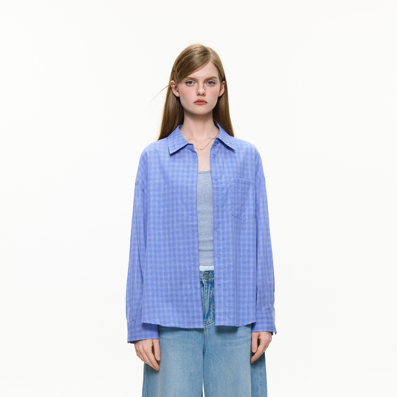 Hoa Design-Inspired Niche Plaid Shirt for Women, Long-Sleeved, New Summer Style, Loose Fit, Slimming, Casual, Versatile Shirt Jacket Hoa Design-Inspired Niche Plaid Shirt for Women, Long-Sleeved, New Summer Style, Loose Fit, Slimming, Casual, Versatile Shirt Jacket