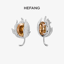 HEFANG He Fang jewelry mushroom ear clip 925 sterling silver female designer advanced sense earrings