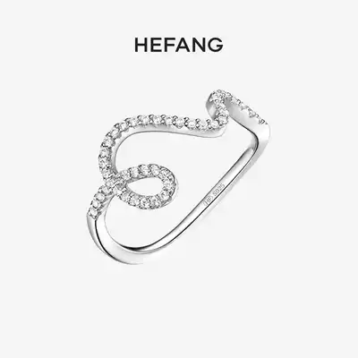 HEFANG He Fang jewelry cute calf ring 925 sterling silver women light luxury niche design geometric ring tail ring