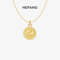 HEFANG Star Jewelry Constellation Gold Coin Necklace 925 Sterling Silver Female Vintage Round Card Coin Clavicle Chain Pendant