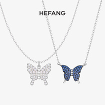 HEFANG He Fang jewelry butterfly choker 925 sterling silver female ins fresh simple style butterfly pendant necklace