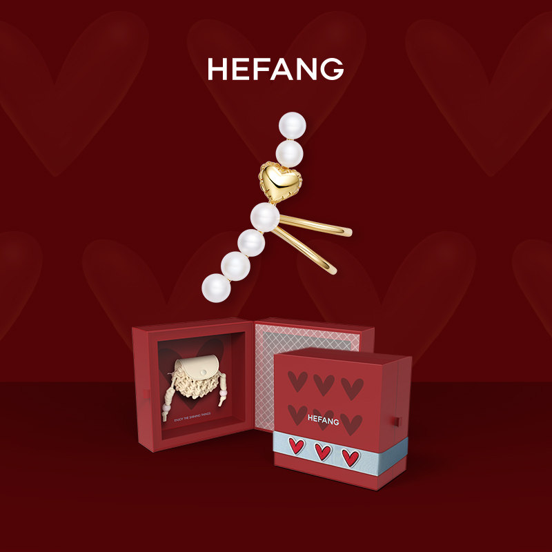 520 gifts] HEFANG Where to sue white Balloon Pearl Earrings 18K Gold Caring No Ear Clip Earrings Woman
