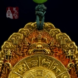 Qinghai〓master〓papada padmasambhava pure медная позолоченная рука девять дворцов и восемь зеркал триграммы девять дворцов и восемь карт триграммы