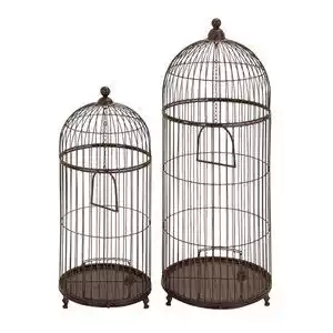 European style new metal wax mouth cage wooden bird cage pigeon cage bamboo pieces bamboo strip ornaments iron floor decoration