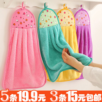 Absorbent adult childrens towel kitchen hanging coral velvet hand towel soft thick thick