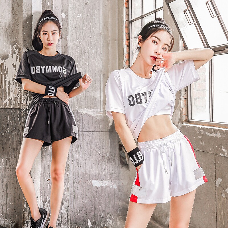 Yoga Service Summer Fitness Room Professional High-end Loose Running Fitness Sports Clothing Speed Dry Mesh Red Sport Suit Women